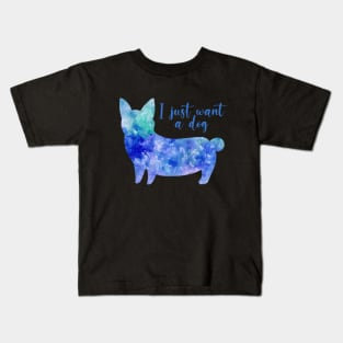 I just want a dog cute watercolour corgi dog Kids T-Shirt